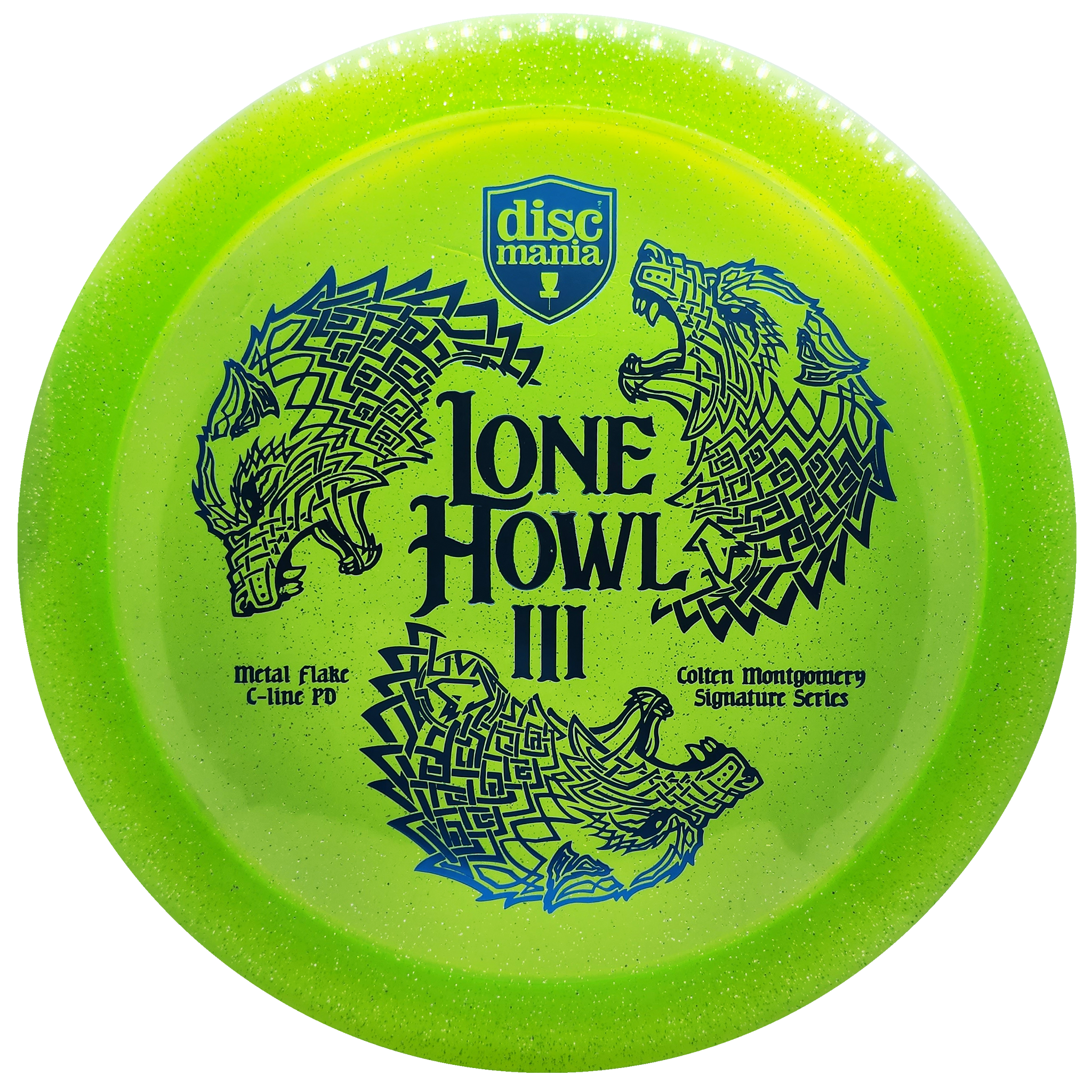 Discmania: Lone Howl 3 - Colten Montgomery Signature Series 0 Metal Flake C-Line PD - Lime Green/Blue