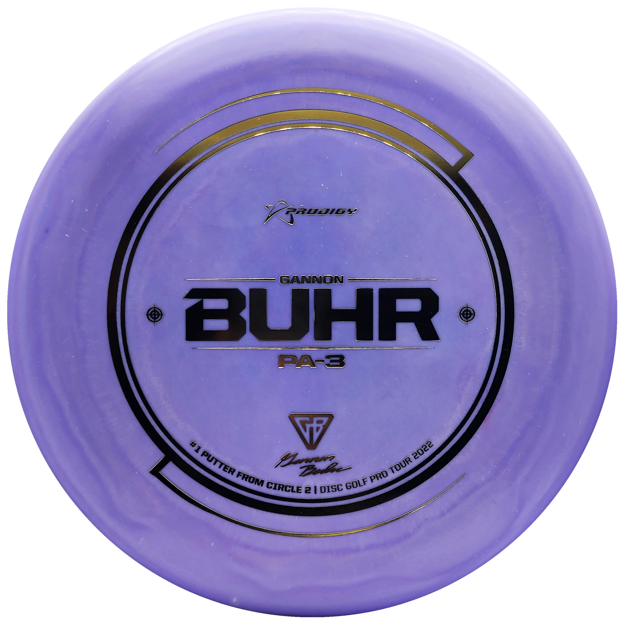 Prodigy: PA-3 Putt & Approach Disc - Gannon Buhr Circle 2 Leader Stamp - 350G Plastic - Purple/Gold