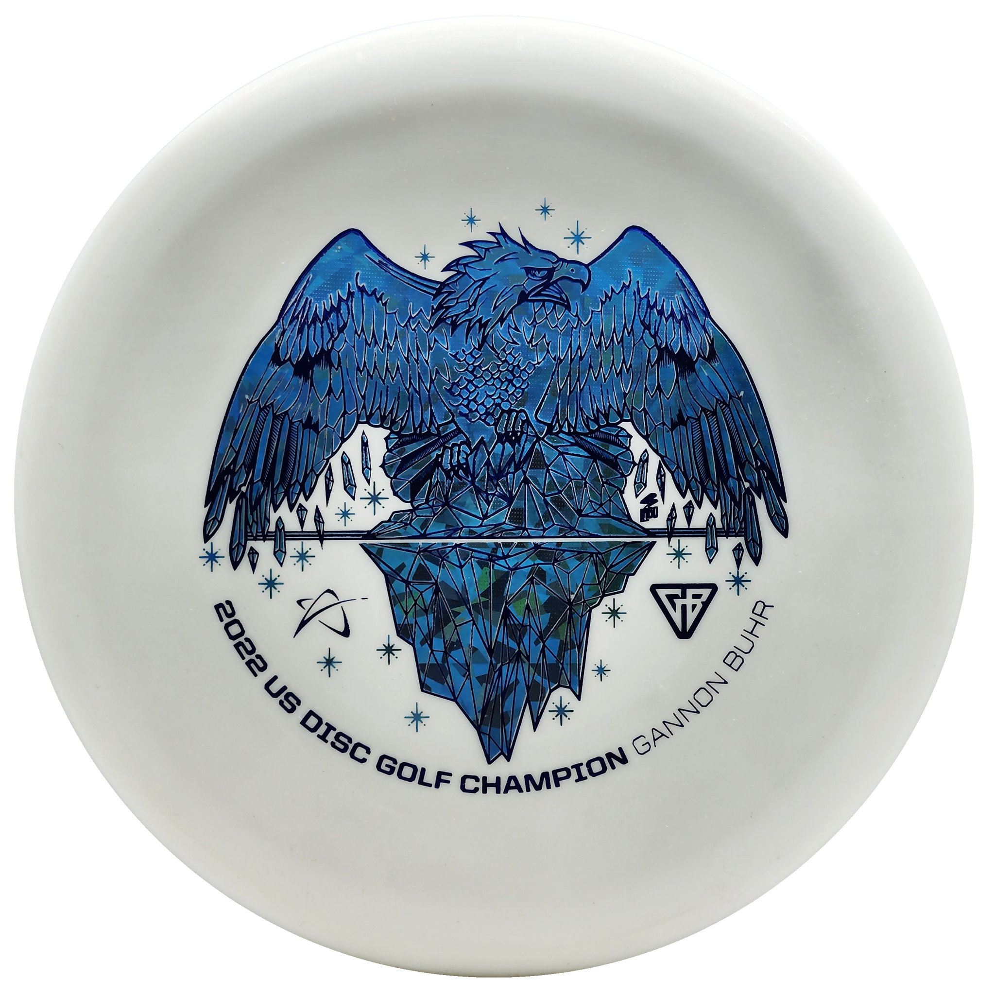 Prodigy: PA-3 Putt & Approach Disc - Gannon Buhr Permafrost Stamp - 300 Glow Plastic - White/Blue