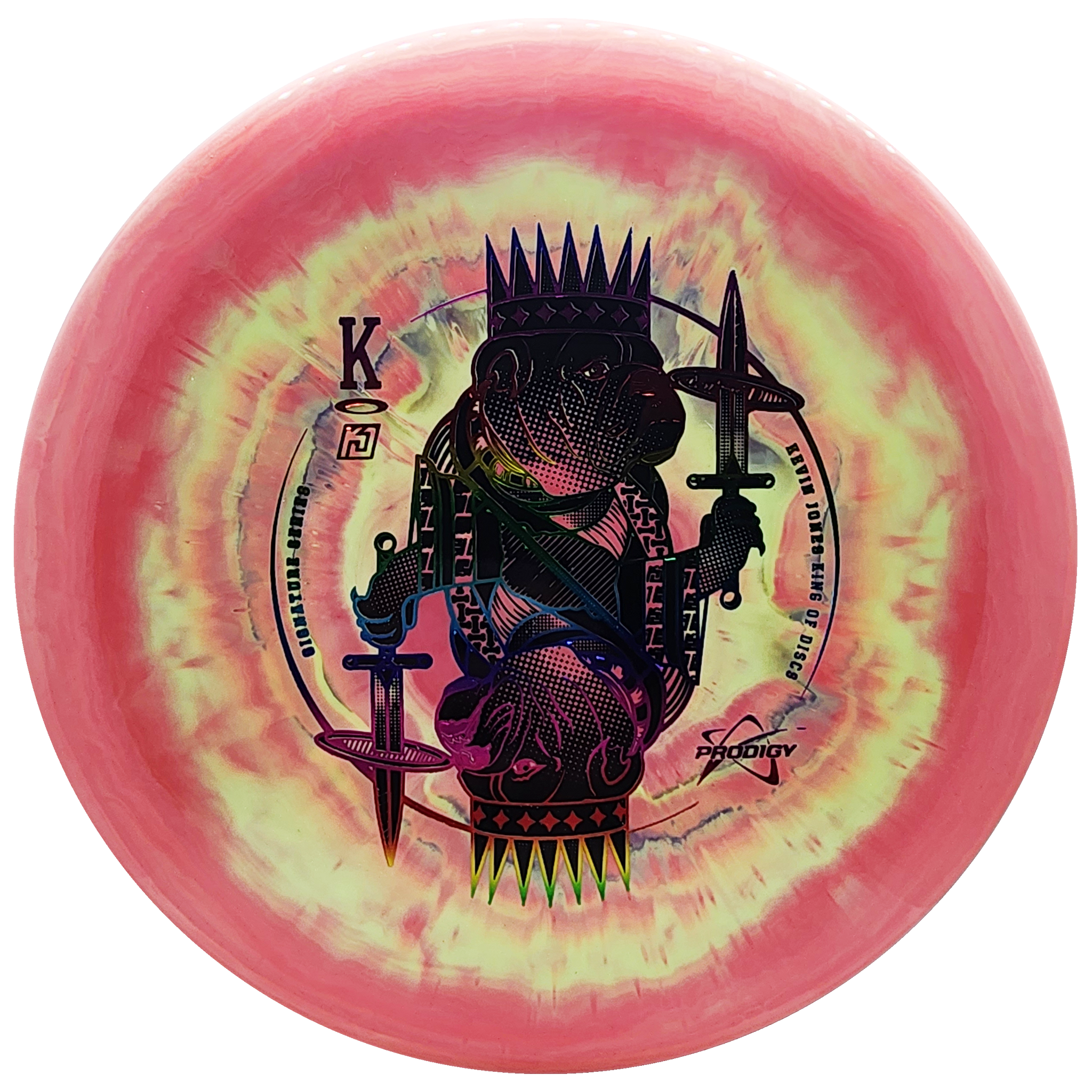 Prodigy: PA-3 - Kevin Jones 2023 Signature Series - 500 Spectrum Plastic - Coral/Yellow/Black/Rainbow