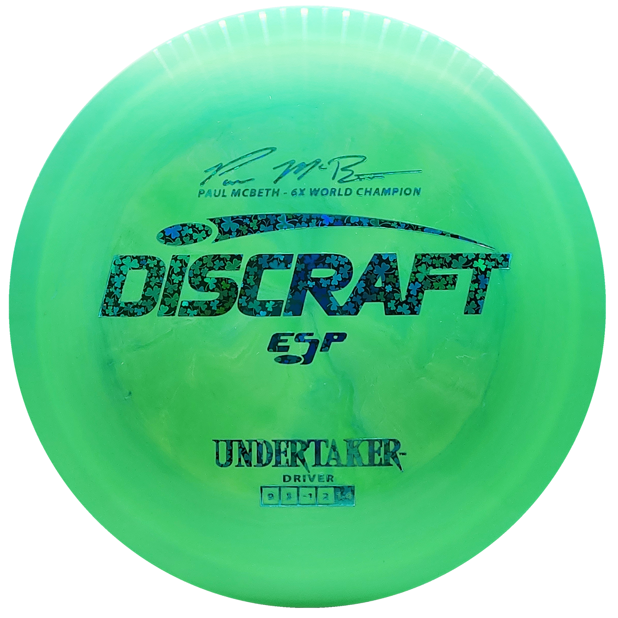 Discraft: Paul McBeth 6x ESP Undertaker Signature Series - Lime Green/Green